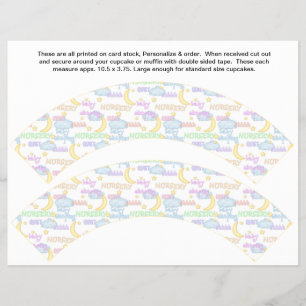 2 Nursery Baby Personalized Cupcake Wrappers