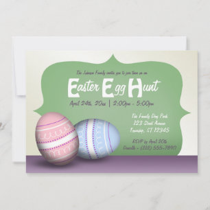 2 Oeufs décorés - Invitations de chasse aux oeufs