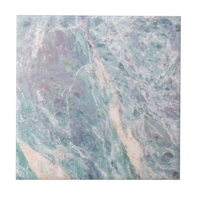 2 of 2 Blue Aqua White Lilac Faux Granite Repro Tile (Front)