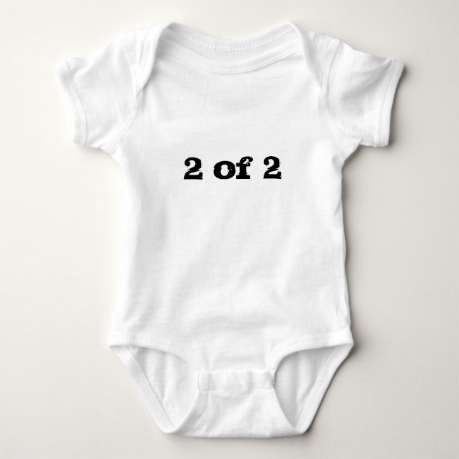 2 of 2 twin baby bodysuit (Front)