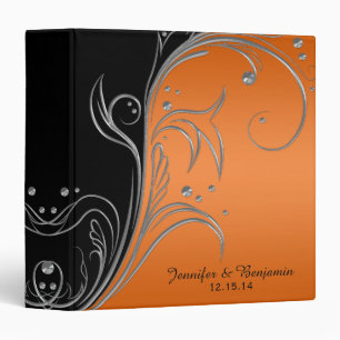 #2 Orange Gradient Black Silver Scrolls Album Binder