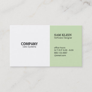 2 Panel Mint Green Business Card