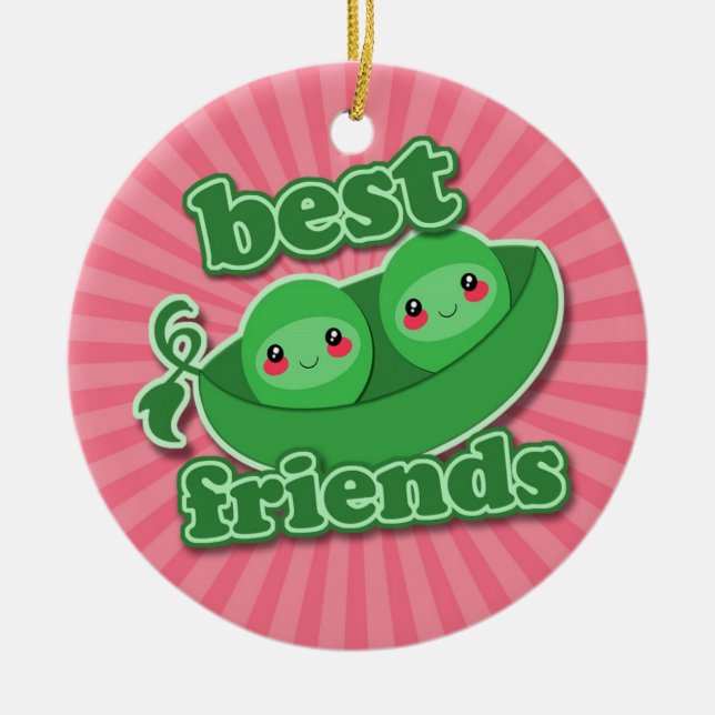 2 PEAS  BEST FRIENDS CERAMIC ORNAMENT (Front)
