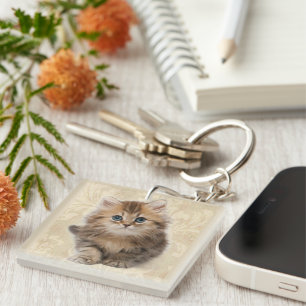 2 Pet Photos Keychain Gift Cat or Kitten Mom