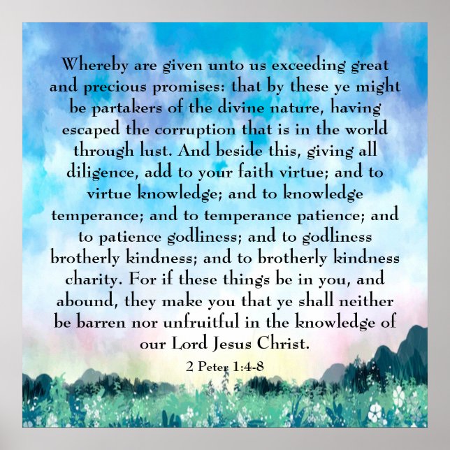 2 Peter 1:4-8 Poster (Devant)