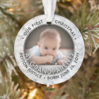 2 Photo 1er Noël en grands-parents Faux Marble