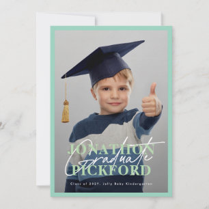 2 Photo ANY COLOR KINDERGARTEN Graduation Party Invitation