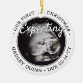 2 Photo Baby Ultrasound New Parents Expecting Ceramic Ornament (Front)