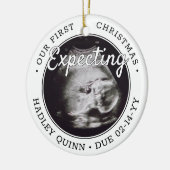2 Photo Baby Ultrasound New Parents Expecting Ceramic Ornament (Left)