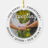 2 Photo Baby Ultrasound New Parents Expecting Ceramic Ornament (Back)