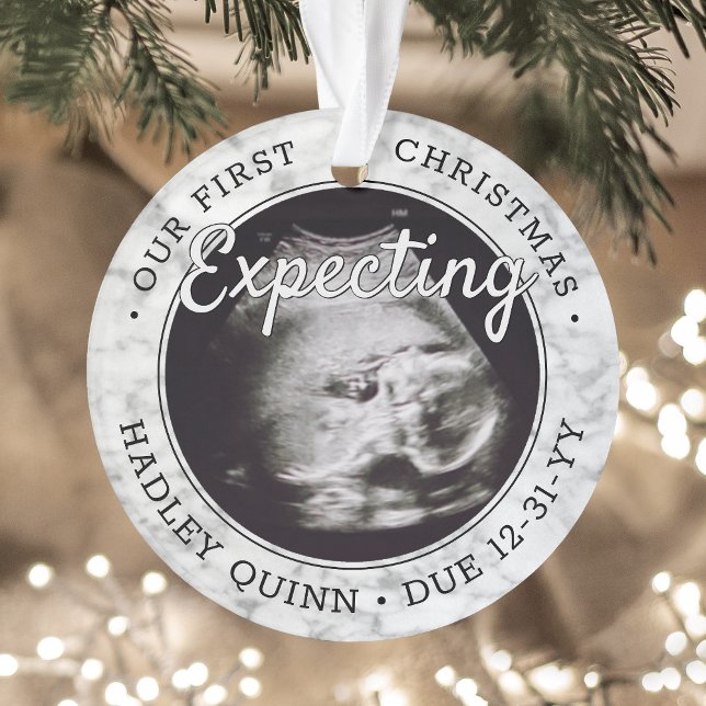 2 Photo Baby Ultrasound Nouveaux Parents Faux Marb (Créateur téléchargé)