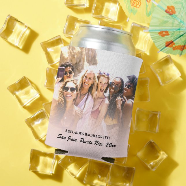 2 Photo Bachelorette Party Favour Personalized Can Can Cooler (In Situ Summer)