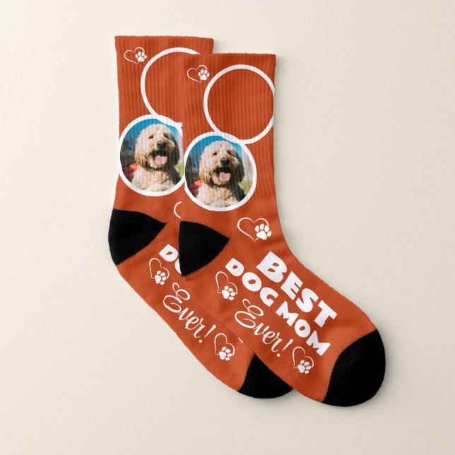 2-Photo Best Dog Mom Ever Pet Socks (Pair)