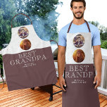 2 Photo Best Grandpa Father`s Day Keepsake  Apron<br><div class="desc">Modern 2 Photo Best Grandpa Father`s Day Keepsake Apron. Add your photos and your names.</div>