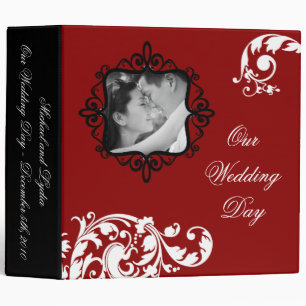 2" PHOTO Binder Scrapbook Crimson Red Floral