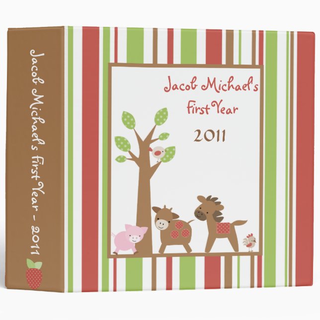 2" PHOTO Binder Scrapbook Farm Animals (Front/Spine)