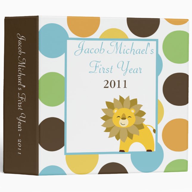 2" PHOTO Binder Scrapbook Jungle King Lion Safari (Front/Spine)