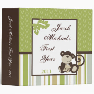 2" PHOTO Binder Scrapbook Monkey Time Jungle Zoo