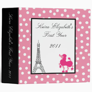 2" PHOTO Binder Scrapbook Pink Poodle Paris