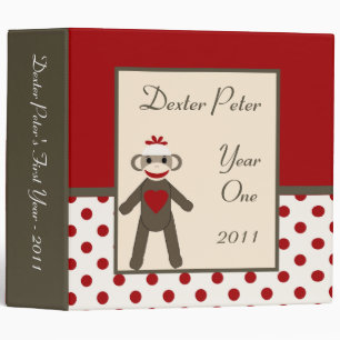2" PHOTO Binder Scrapbook Red Sock Monkey