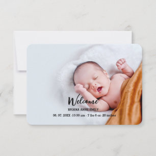 2 photo Birth Announcement card   New Baby annouce