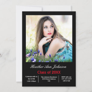 2 Photo Black Vertical - Grad Announcement