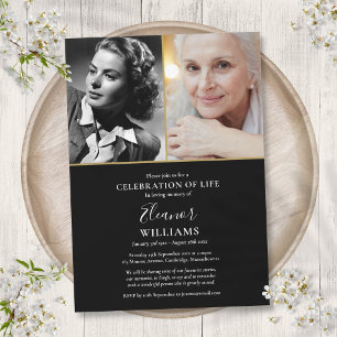 2 Photo Celebration of Life Funeral Invitation