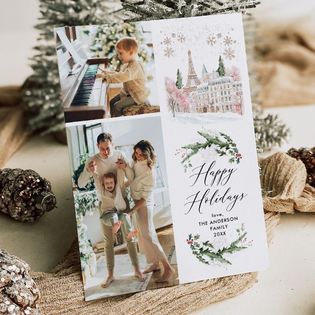 2 Photo Chic Paris Joyeux Noël Carte (Créateur téléchargé)