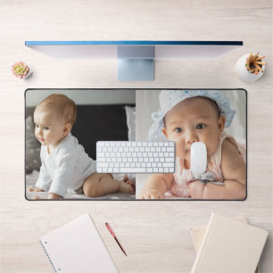 2 Photo Collage Custom Gift Desk Mat
