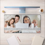2 Photo Collage Family Is Everything Quote Grey Desk Mat<br><div class="desc">Simple and modern 2 photo desk mat with a sentimental family quote'Family is everything". Perfect gift for Christmas , father's day, mother's day and birthdays.This desk accessory not only adds a touch of style but also holds a beautiful photo collage of your dear ones.</div>