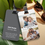 2 Photo Collage Family Name - Horizontal Pics Luggage Tag<br><div class="desc">Use up to two horizontal or selfie phone photos to create a unique and personal gift. If you need to adjust the pictures,  click on the customize tool to make changes.</div>