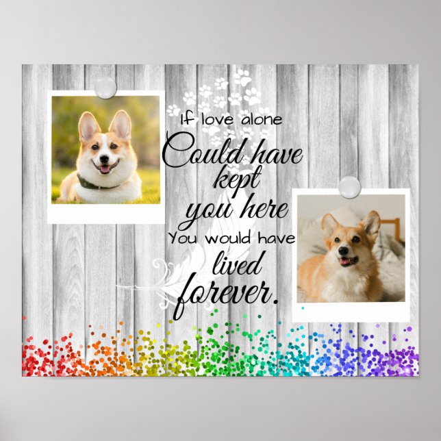 2 Photo Collage Pet Memorial Remembrance   Poster (Front)