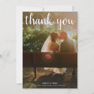 2 Photo Colour + Black & White Wedding Thank You Card