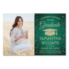 2 Photo Congrats Green and Gold Glitter Graduation