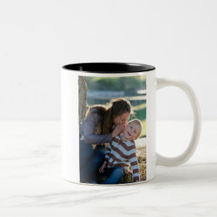2 Photo Custom Double Sided  Two-Tone Coffee Mug