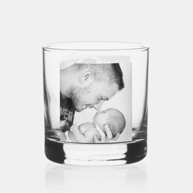 2 Photo Custom Double Sided  Whiskey Glass (Front)