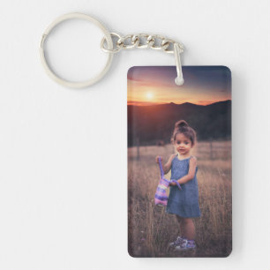2 Photo Double Sided Custom Photo Template Keychain
