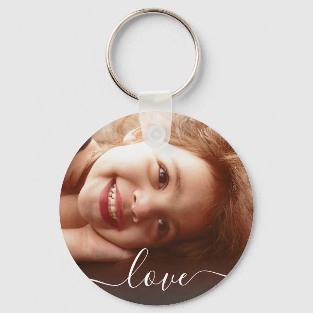 2 Photo Double Sided Round Template Love Metal Keychain (Front)