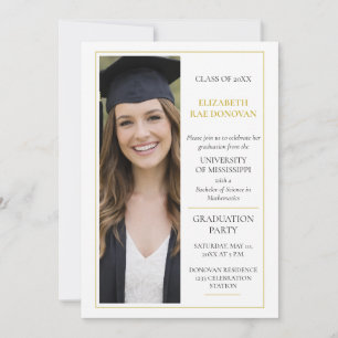 2-Photo Elegant Minimalist Graduation Party    Invitation
