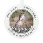 2 Photo Engagement 1st Christmas Black and White