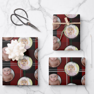 2-Photo Family Photo Christmas Wrapping Paper Sheet