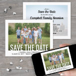 2 Photo Family Reunion Party Gathering BBQ Picnic Save The Date<br><div class="desc">Invite family members to save the date for a reunion picnic, bbq or party with this elegant modern minimalist 2 photo invitation. Pictures and all text are simple to customize. (IMAGE PLACEMENT TIP: An easy way to centre a photo exactly how you want is to crop it before uploading to...</div>