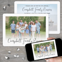 2 Photo Family Reunion Party Modern Elegant Script