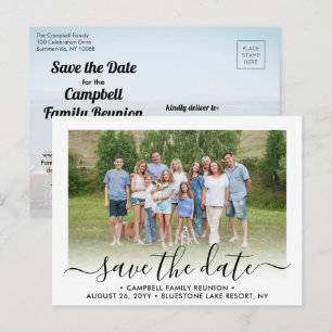 2 Photo Family Reunion Party Script Save the Date Announcement Postcard