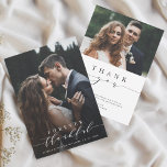 2 Photo Forever Thankful Wedding Thank You Card<br><div class="desc">Simple and elegant calligraphy wedding thank you photo card.  Perfect for weddings,  birthdays,  graduations,  and other events. For more advanced customization of this design,  please click the BLUE DESIGN TOOL BUTTON.</div>