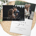 2 Photo Forever Thankful Wedding Thank You Card<br><div class="desc">Simple and elegant calligraphy wedding thank you folded photo card.  Perfect for weddings,  birthdays,  graduations,  and other events. For more advanced customization of this design,  please click the BLUE DESIGN TOOL BUTTON.</div>