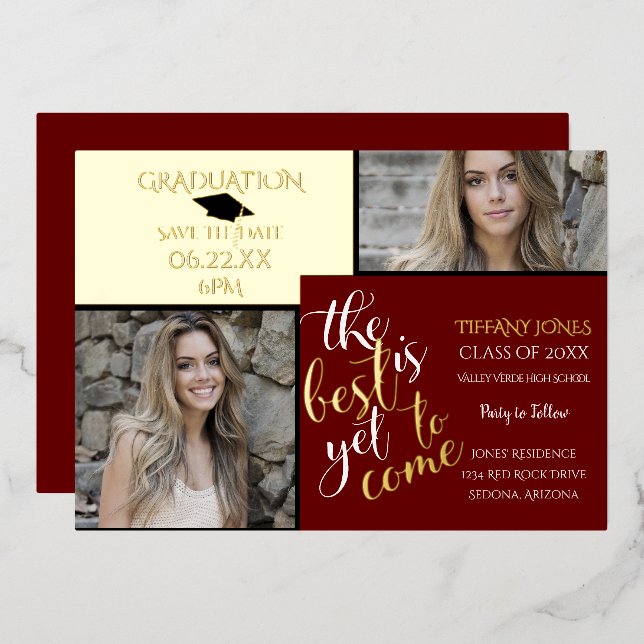 2 PHOTO GRADUATION and CHOOSE YOUR COLOR  (Front/Back)