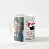 2 Photo Graduation Congrats Modern Red Black White