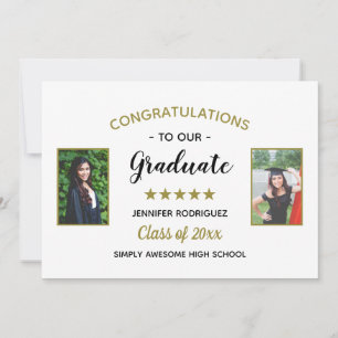 2 Photo Graduation Congratulations Graduate Custom Announcement