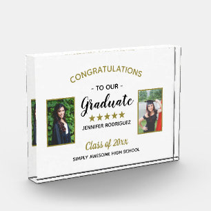 2 Photo Graduation Congratulations Graduate Custom Block